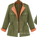 Women Outdoor Army Green Stand Collar Jacket (PAN-00217)